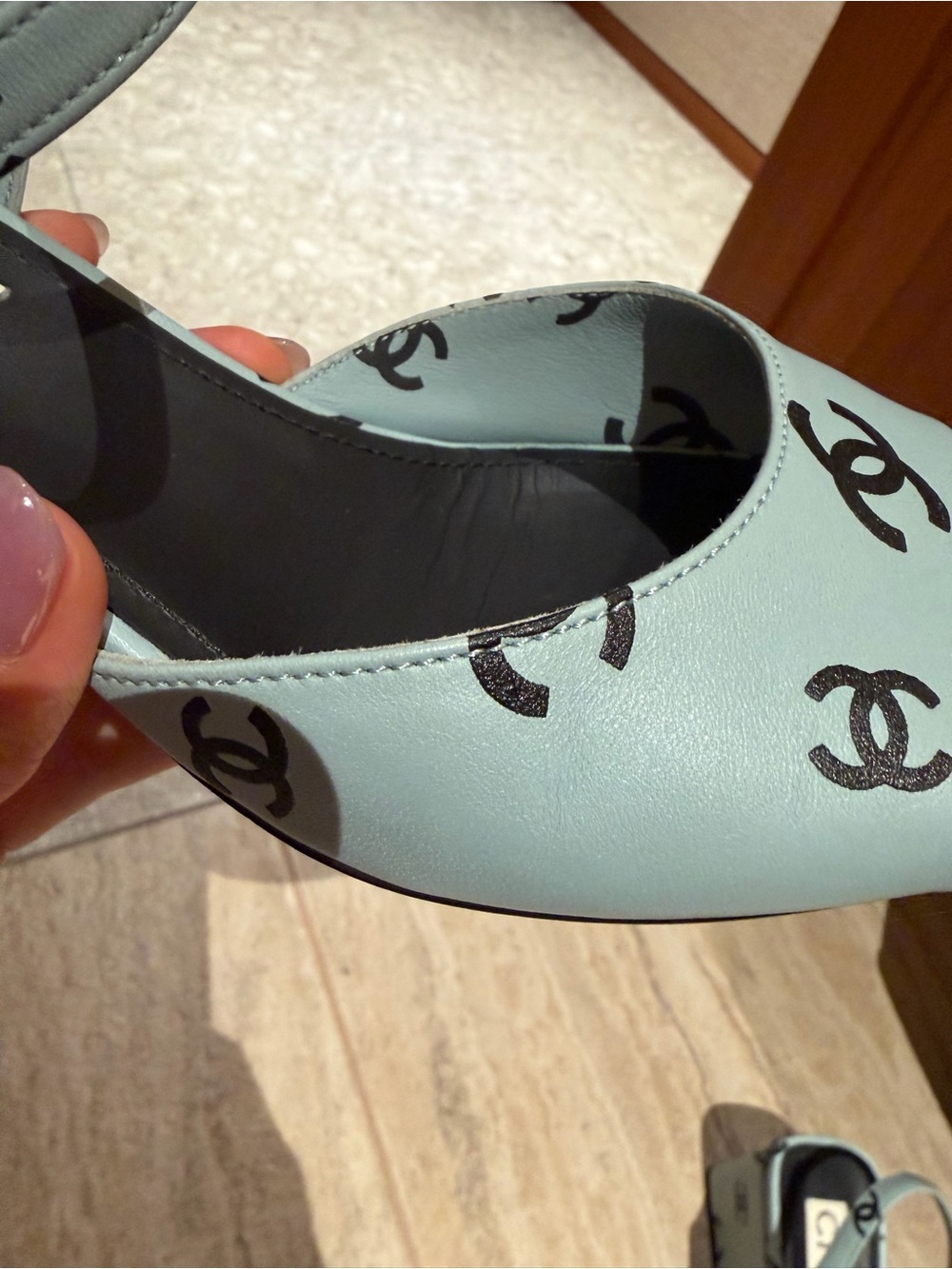 Chanel Rare light blue coco beach sandals sz8 - Picture 9 of 14